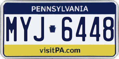 PA license plate MYJ6448