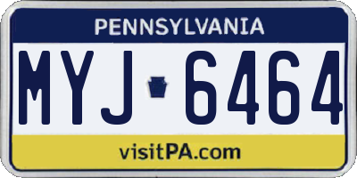 PA license plate MYJ6464