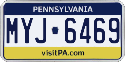 PA license plate MYJ6469