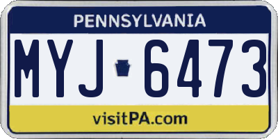 PA license plate MYJ6473