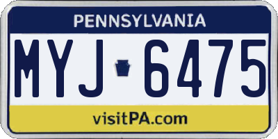 PA license plate MYJ6475