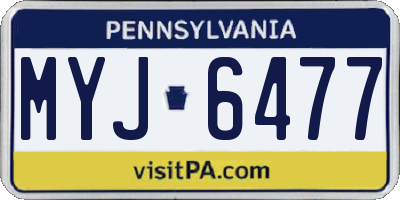 PA license plate MYJ6477