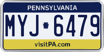 PA license plate MYJ6479
