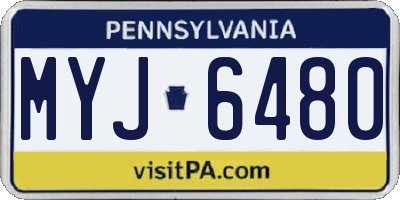 PA license plate MYJ6480