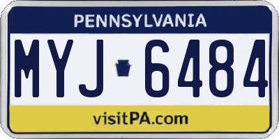 PA license plate MYJ6484