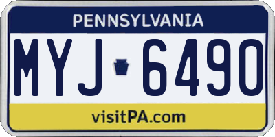 PA license plate MYJ6490