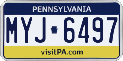 PA license plate MYJ6497