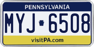 PA license plate MYJ6508