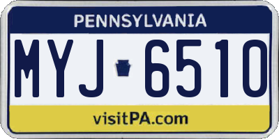 PA license plate MYJ6510