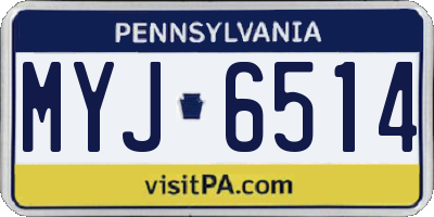 PA license plate MYJ6514