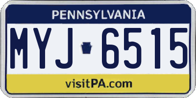 PA license plate MYJ6515