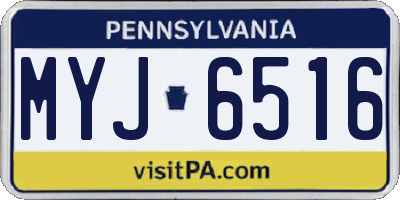 PA license plate MYJ6516