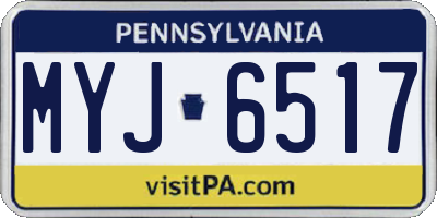 PA license plate MYJ6517