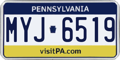 PA license plate MYJ6519