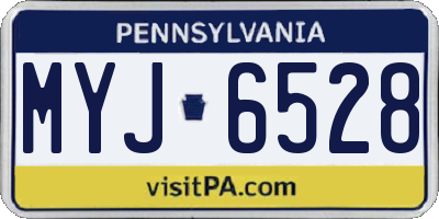 PA license plate MYJ6528