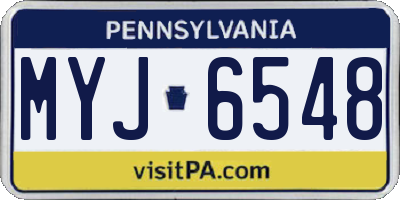 PA license plate MYJ6548