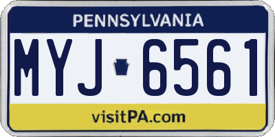PA license plate MYJ6561