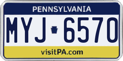 PA license plate MYJ6570