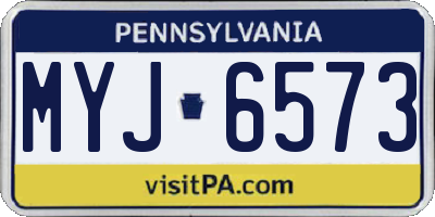 PA license plate MYJ6573