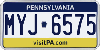 PA license plate MYJ6575