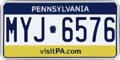 PA license plate MYJ6576