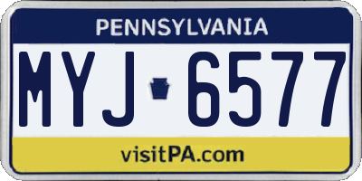 PA license plate MYJ6577