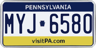 PA license plate MYJ6580
