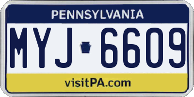 PA license plate MYJ6609