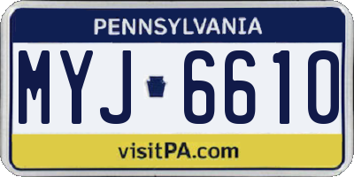 PA license plate MYJ6610