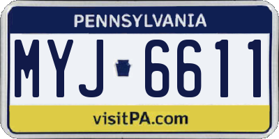 PA license plate MYJ6611