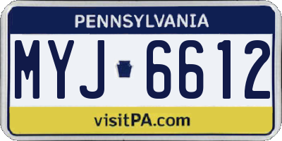 PA license plate MYJ6612