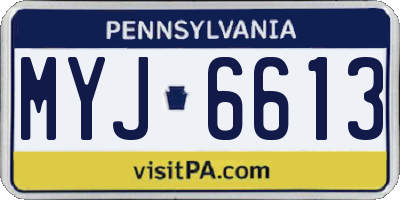 PA license plate MYJ6613