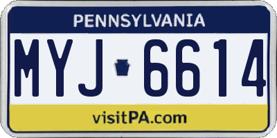 PA license plate MYJ6614