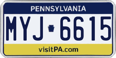 PA license plate MYJ6615