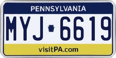 PA license plate MYJ6619