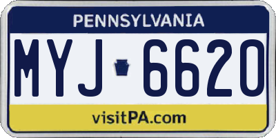 PA license plate MYJ6620