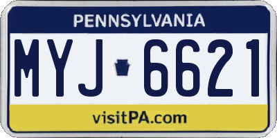 PA license plate MYJ6621