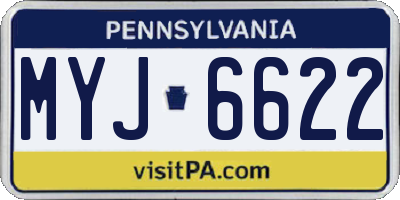 PA license plate MYJ6622