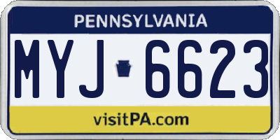 PA license plate MYJ6623