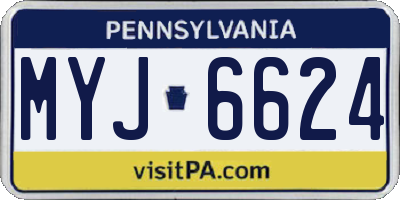 PA license plate MYJ6624