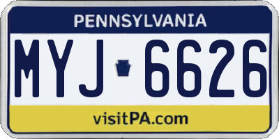 PA license plate MYJ6626