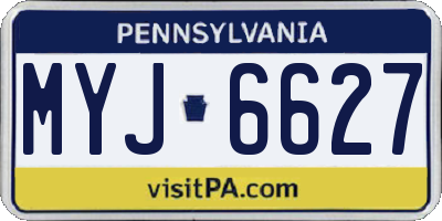 PA license plate MYJ6627