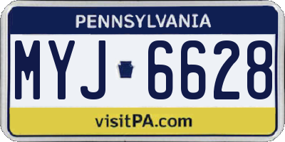 PA license plate MYJ6628