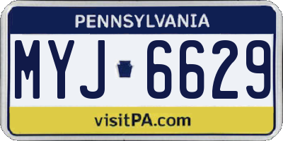 PA license plate MYJ6629