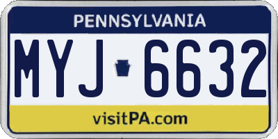 PA license plate MYJ6632
