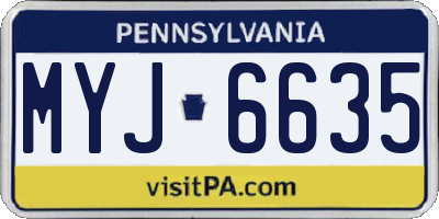 PA license plate MYJ6635