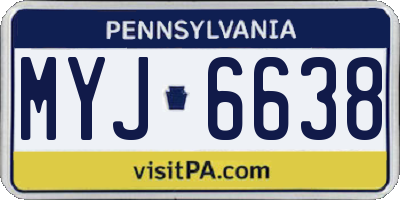 PA license plate MYJ6638