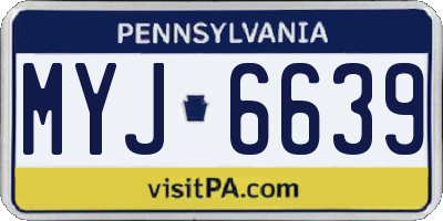 PA license plate MYJ6639