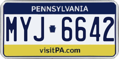 PA license plate MYJ6642
