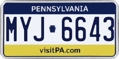 PA license plate MYJ6643